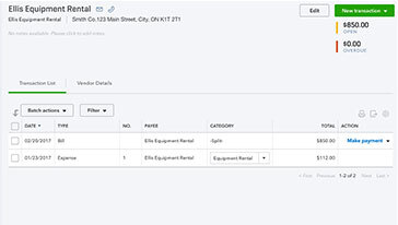 QuickBooks manage bills and payments