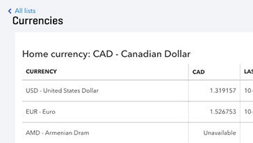 QuickBooks Online multi currency support