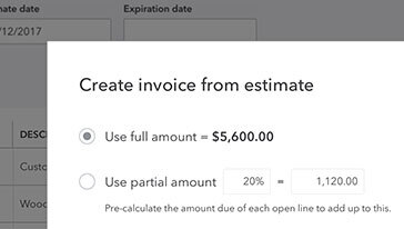 QuickBooks progress invoicing