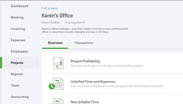 quickbooks online track project profitability